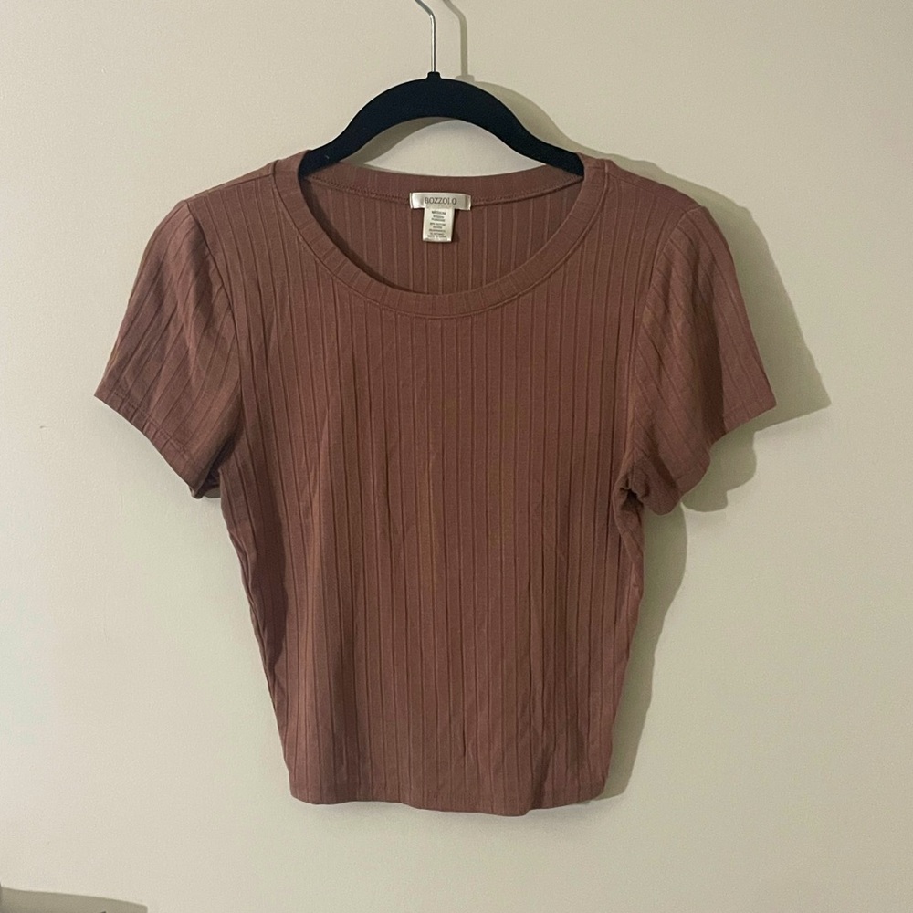 Bozzolo Medium Light Brown Cute Crop Top